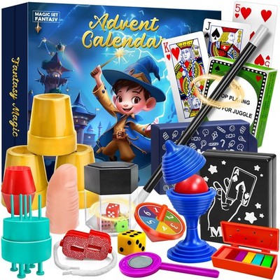 Advent Calendar 2025 Magic Set Tricks Toys for Kids to Perform with Dark Blue