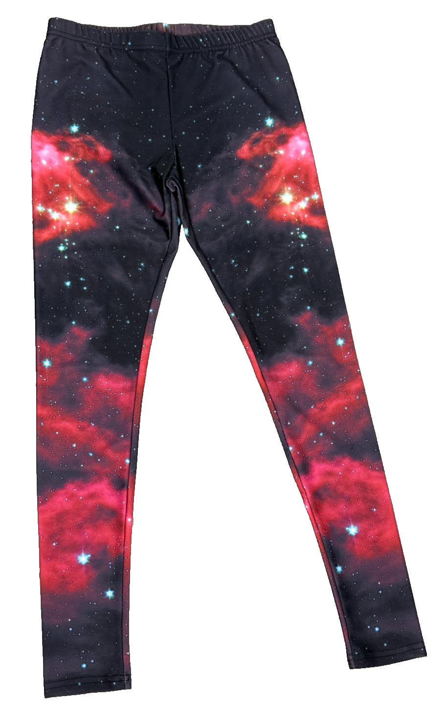 Galaxy Star Leggings Celestial Cosmos Purple Red Sky Medium Stretch Ankle Pants