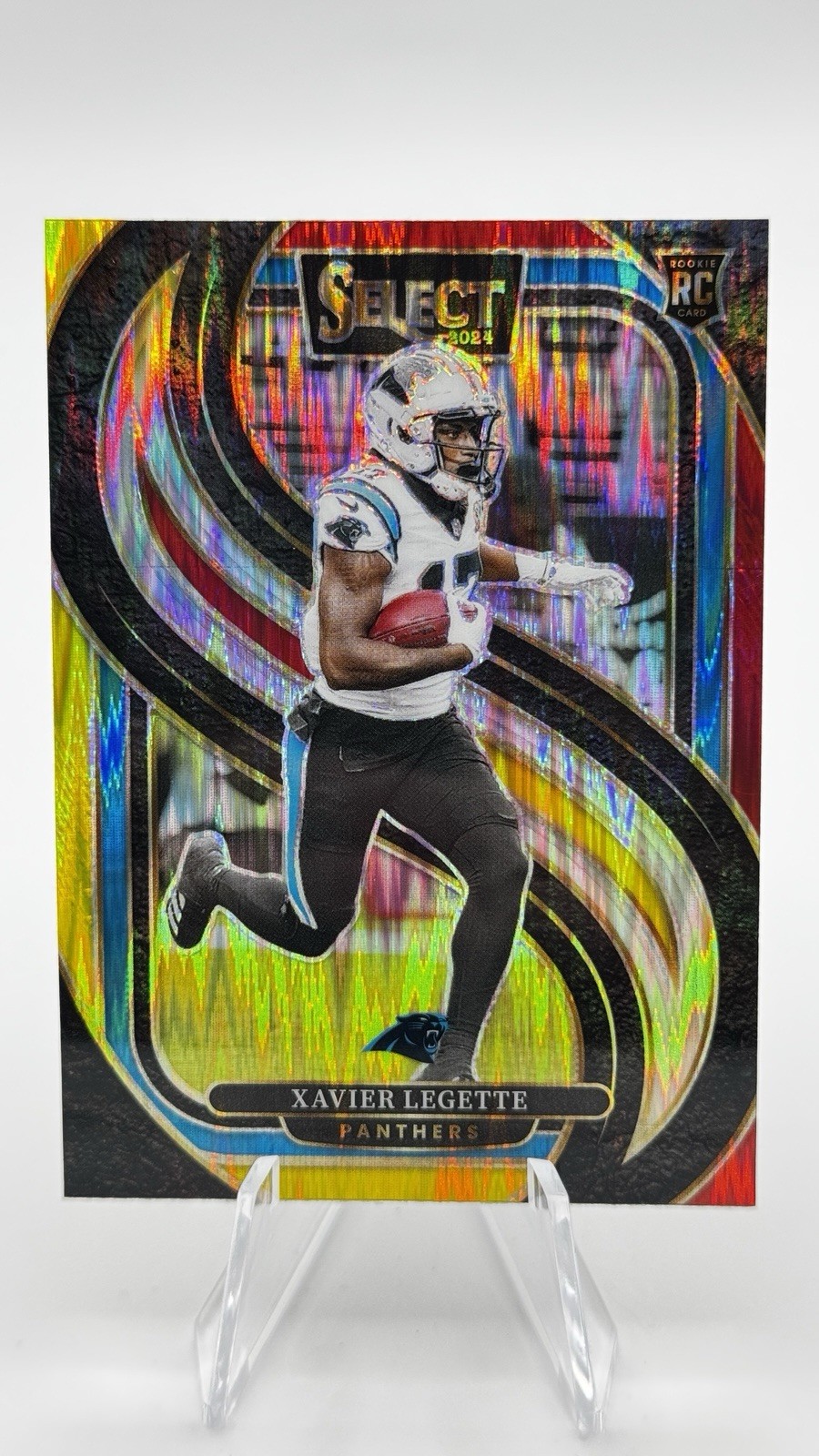 2024 Panini Select - Premier Level Xavier Legette #101 Red & Yellow Shock (RC)