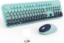 Wireless Keyboard and Mouse Combo, 2.4 GHz Full-Sized GradientBlue