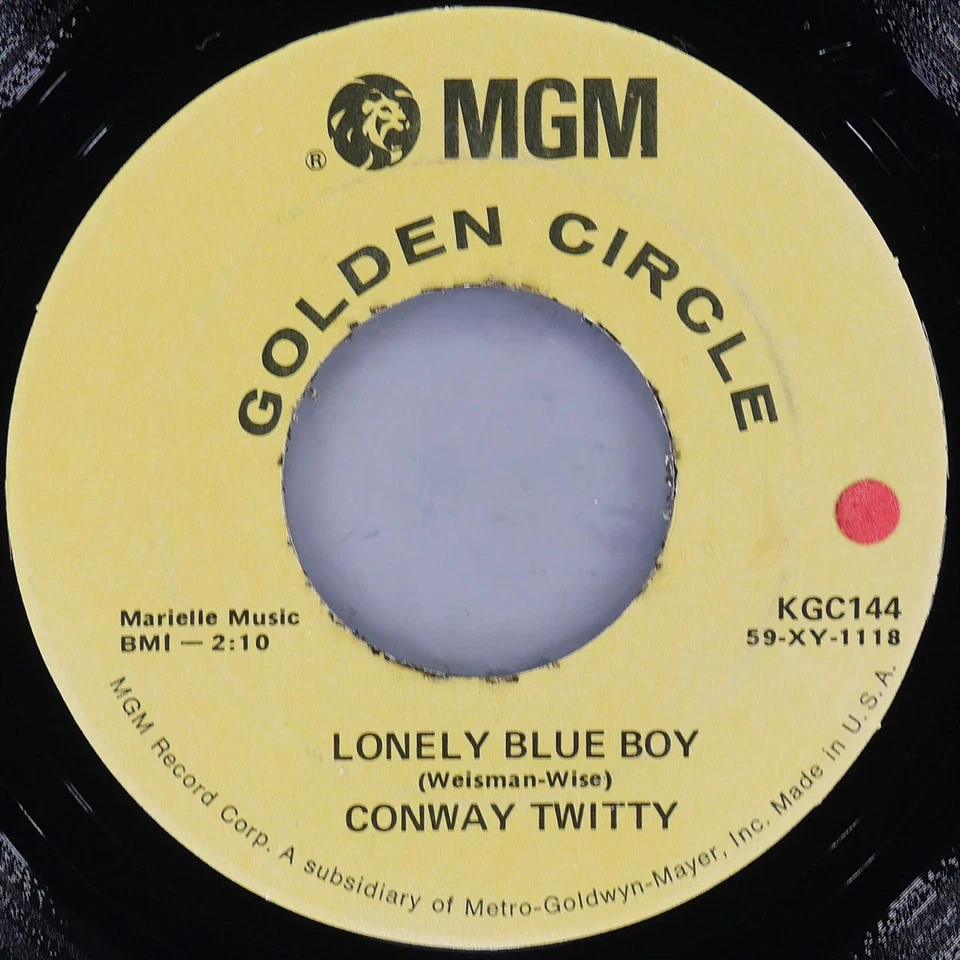 CONWAY TWITTY It'S Only Make Believe / Lonely Blue Boy MGM KGC144 VG+ 45 Country - Image 3 of 4