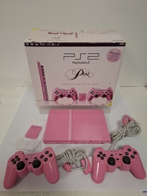 Rosa Sony Playstation 2 Slim OVP Konsole 2 Controller Memory Card Kabel sehr guter Zustand