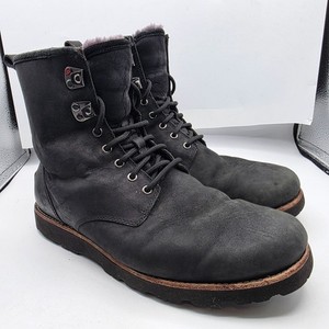 UGG Hannen TL Mens Waterproof Black Boots Size 9 Durable Stylish Outdoors Casual UGG MEN HANNEN BLACK WATERPROOF LEATHER LACE UP Boot US 13  main image 3
