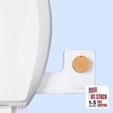 Fresh Cool Water Bidet: Ultra Slim Toilet Seat Bamboo Knob Single Nozzle