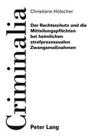 Christiane HöLscher | Der Rechtsschutz Und Die Mitteilungspflichten Bei...
