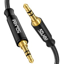 Aux Cord for Car Nylon Braid Male to Male 3.5mm Audio Cable 3.9ft Matte Black