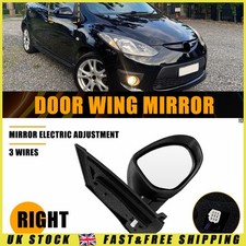 For Mazda 2 DE 2007-15 Door Wing Mirror Electric Primed Black Driver Right Side
