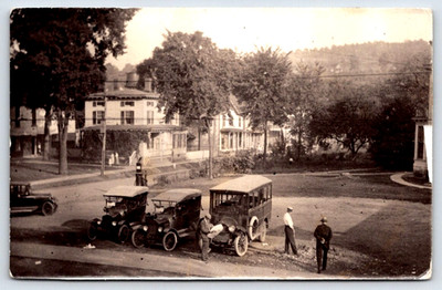 Postcard | Real Photo Vintage Community Scene - Possibly Automobiles For Sale