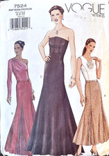 VOGUE 7524 2000’s Fitted Evening Skirts Sewing Pattern. Size 6-8-10.