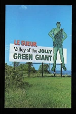 Minnesota MN postcard Le Sueur, Valley of the Jolly Green Giant chrome