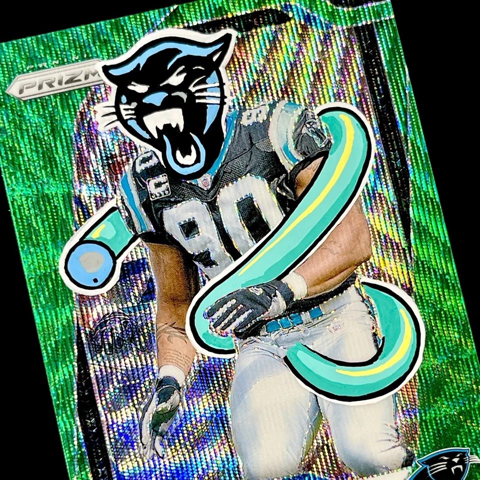 1/1 JULIUS PEPPERS 🔥 BLACK PANTHER GREEN PRIZM SSP 🔥 PENINI: ONE OF ONE ART - Image 4 of 4