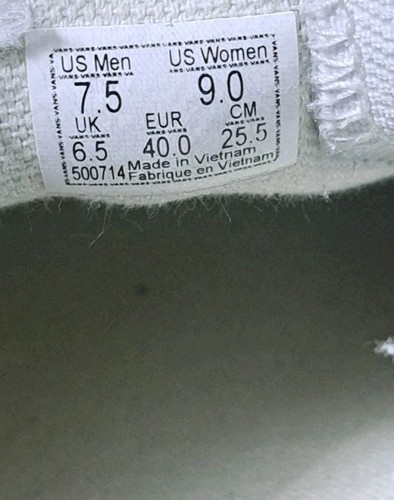 Vans Talla 7.5 Clásico Sin Cordones Negro Hombre Lona - Imagen 6 de 6