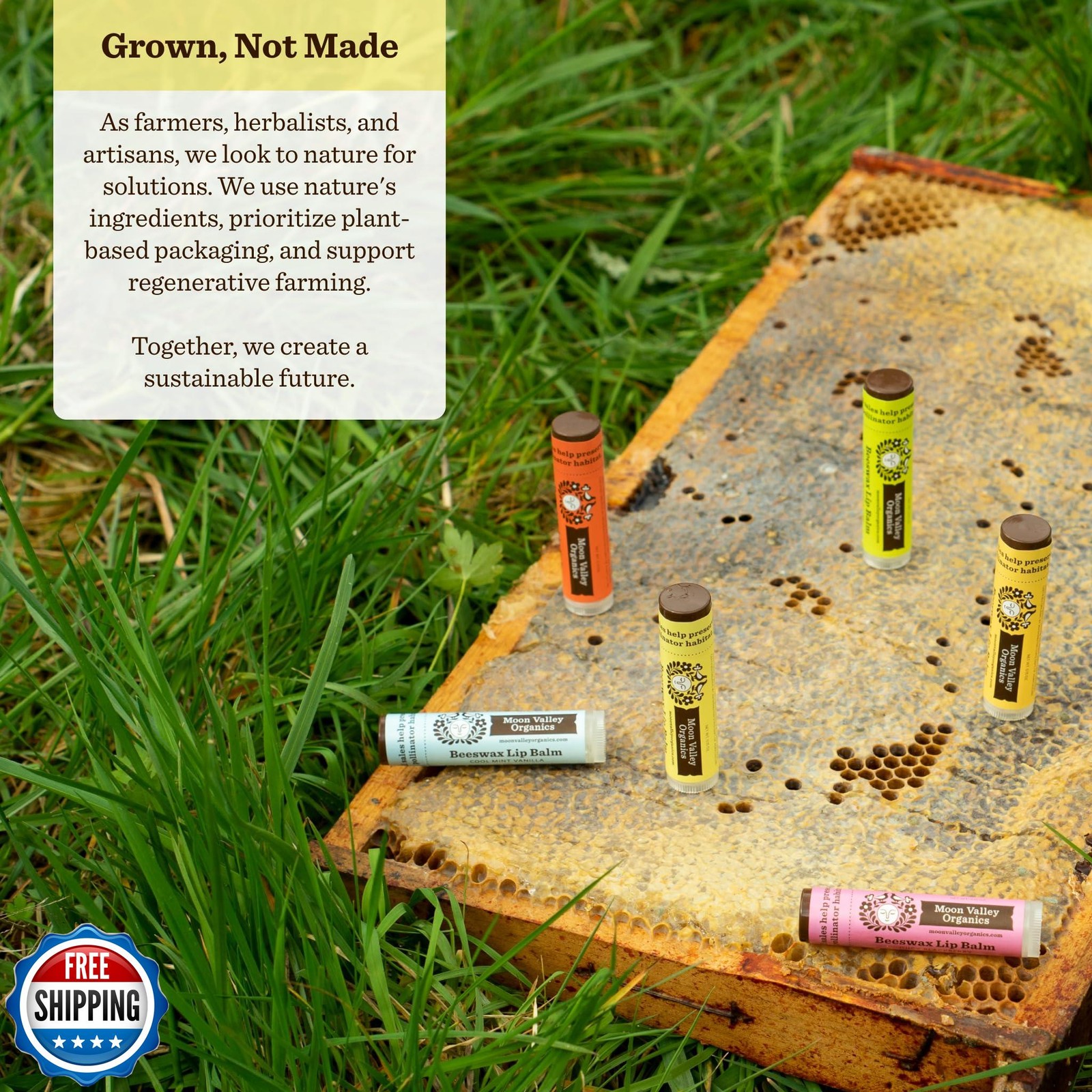 Moon Valley Organics Beeswax Lip Balm for Moisturizing Lips and Cuticles (Hon