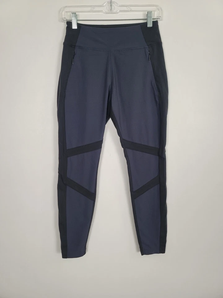 Athleta синий Highline гибридный лодыжки туго брюки женщин размер 4 миниатюрный карман на молнии - Изображение 4 из 4