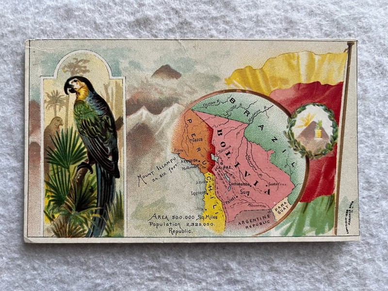 Antique Arbuckle Bros. Coffee Trade Card Brazil Bolivia Peru Chili Paraguay