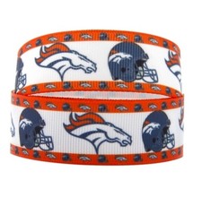 7/8" 1 yard Broncos Football Team Printed Grosgrain Ribbon 1100125