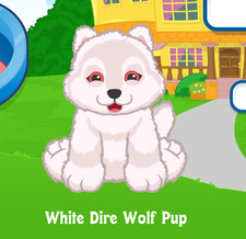 Webkinz White Dire Wolf Pup Virtual PET Adoption Code Only Messaged Webkinz Code