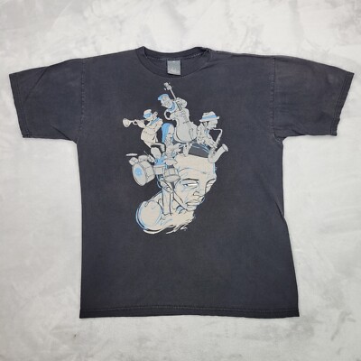 Upper Playground Shirt Mens Medium Black Crew Twelve Grain Blues Jazz Band Adult