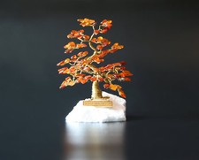 Glücksbaum Bonsai aus Bernstein Bernsteinbaum IV 16 cm Handmade