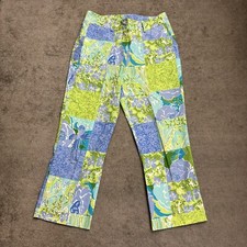 Lilly Pulitzer Patchwork Floral Zoo Print Capri Pants Vintage Women  s 6