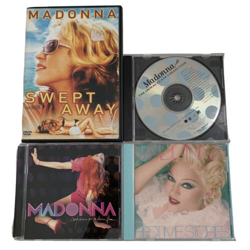 Madonna Collection Lot Of 4- 3 Cds One Dvd Swept Away, Bedtime Stories Dance - Afbeelding 1 van 10