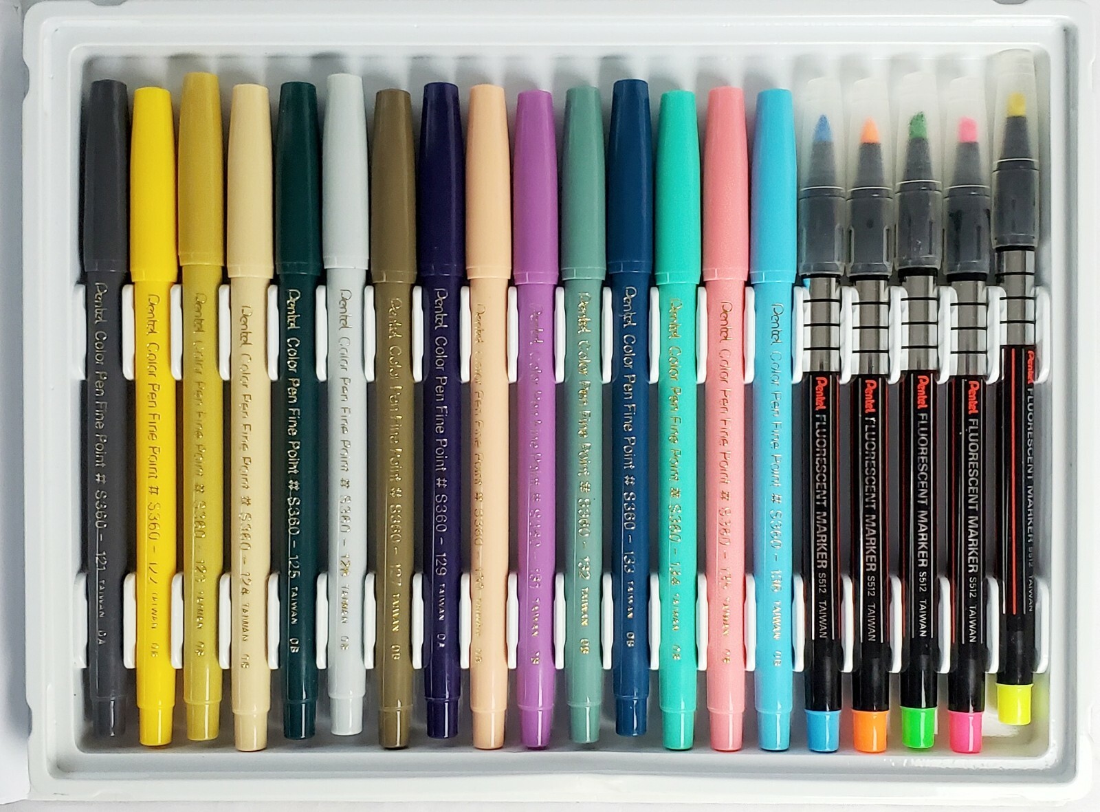 Pentel Color Pens 35 Color Markers S360 Case + 5 Highlighters Art Crafts