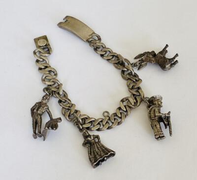 アクセサリー TAXCO SILVER MEDIUM CHAIN BRACELET Very Heavy Taxco Mexico 925 Sterling Silver Curb Chain