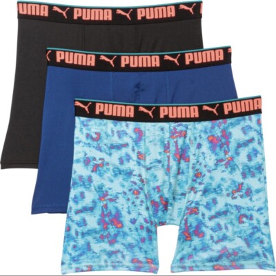 Puma Sportstyle Performance Boxer Briefs 3-Pack Multicolor Blue