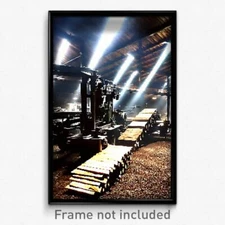 Pixel Art Poster - Extra Large Sawmill (8 Bit Psychedelic Video Game Print)