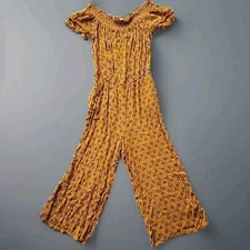 Xhilaration Size Small Drak Yellow Floral Light Patter Green And Pink Romper...