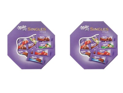 2x Milka Singles Assorted Mix Mini Chocolate Bars Sweets Gift 138g