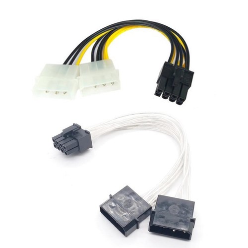 4Pin Dual Molex IDE to 8 Pin PCI-E Power Supply Cable Video Graphics Card CordUS - Picture 2 of 19