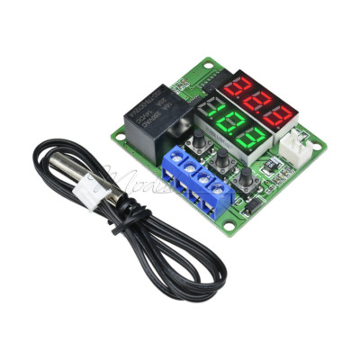 DC 12V Dual LED Digital Thermostat Temperature Control Switch Sensor