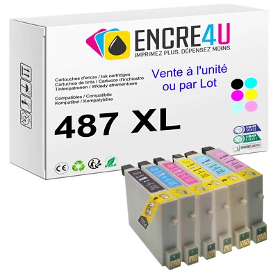 ENCRE4U PREMIUM - Cartouches d'encre compatibles avec Epson - Série T0487 XL Hippocampe