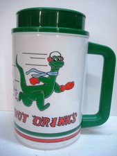 Sinclair Gas Oil Dino Dinosaur Hot Cold Soda Drink 22oz Mug Club Lid Thermal Vtg