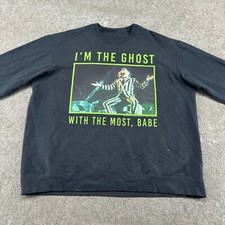 VINTAGE Beetlejuice Sweatshirt Mens 2XL Black Pullover Ghost With The Most Retro