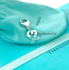 Tiffany & Co. Loving Heart Lobster Clasp Charm Picasso Pendant Silver w/ Pouch