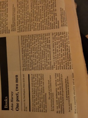 Xm49 Ephemera 1980 Artikel Buchbesprechung Moortown Ted Hughes 