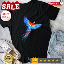 2025/Watercolour colourful scarlet macaw parrot bird painting Unisex T-shirt