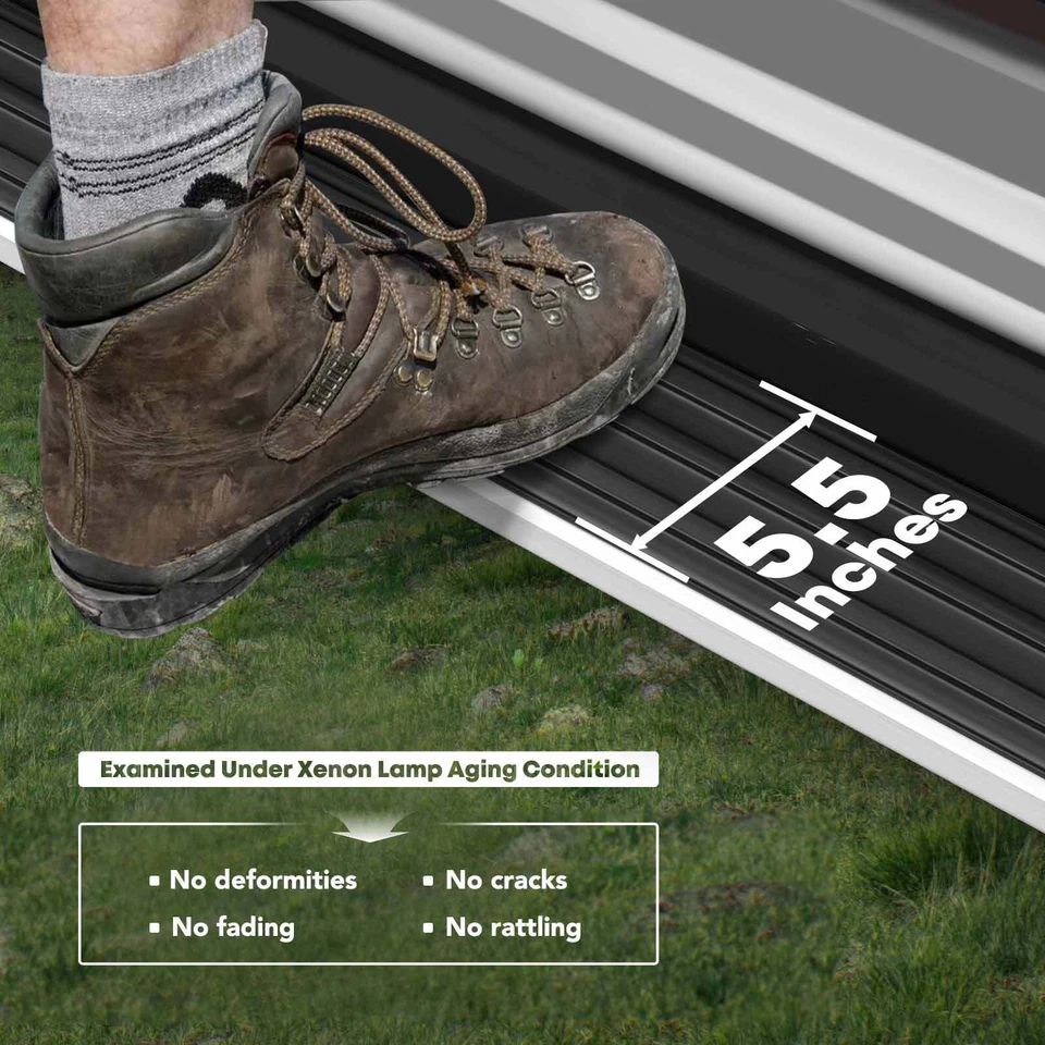 5.5 Inch Black Aluminum Running Boards for Chevy Equinox GMC Terrain 2010-2017 - Image 3 of 4