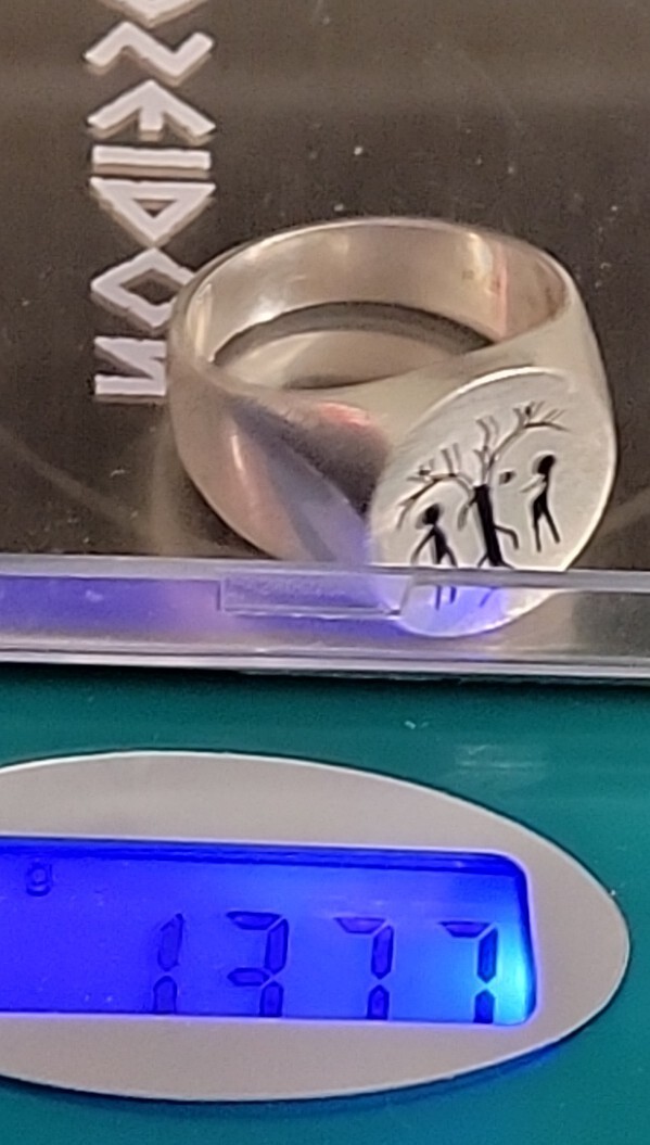 Tree Of Life Adam & Eve Signet Ring Sterling Mexico 925 Size 11 