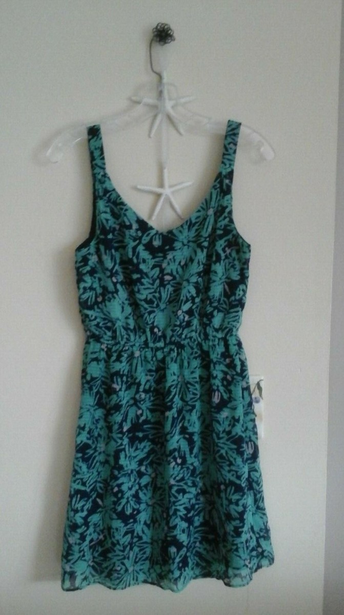 gap green floral dress Ladies S & Navy Sleeveless Cotton floral tiered