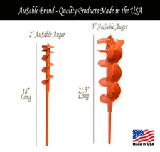 AuSable Brand Dirt Drill Auger Value Bundle - One 2" and one 3" Auger - Trapping