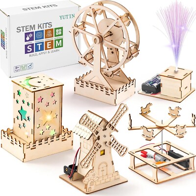 STEM Kits for Kids Age 8-10, Wood Craft Projects Kit for Kids 8-12 Model Science
