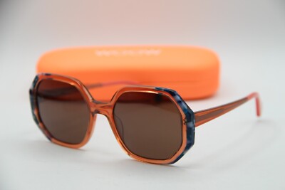 NEW WOOW SUPER VISION 2 COL 0373 ORANGE BLUE SUNGLASSES W/CASE 53-18