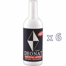 6 x Deonat Crystal Spray Natural Deodorant 125ml DEO NAT 750ml