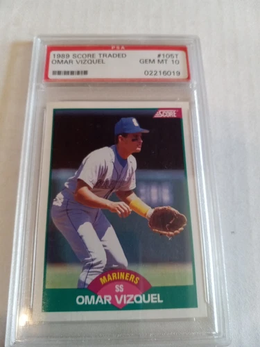 1989 SCORE TRADED OMAR VIZQUEL #105T RC PSA 10 GEM MINT ROOKIE MARINERS