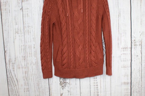 LL Bean Women's Double L Mixed Cable Sweater Funnelneck Burnt Mahogany Small - Picture 3 of 10