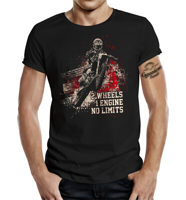 Biker T-Shirt Gasoline Bandit   2 Wheels 1 Engine No Limits  Motorrad S - 4XL