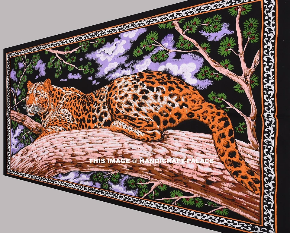 Póster grande pantera colgante de pared decoración pared tapiz indio playa tiro yogamat Foto 2 de 2